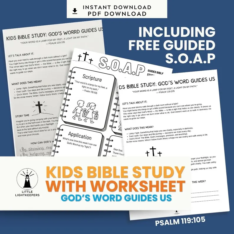Kids Bible Study Worksheet โ Guided SOAP