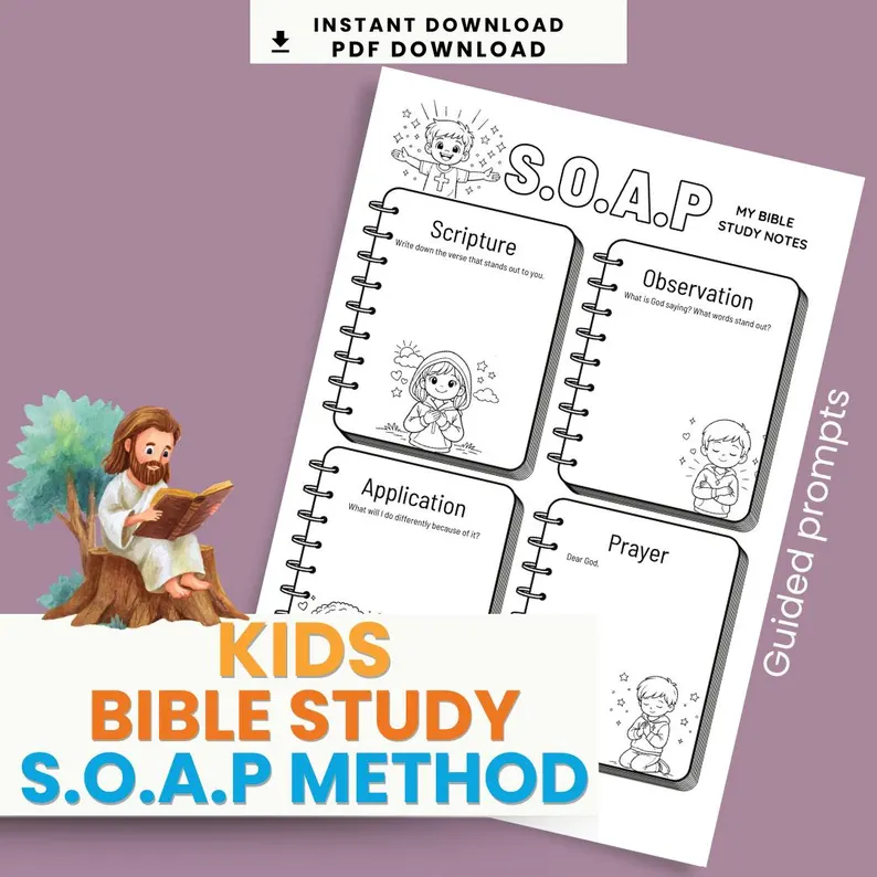 Kids Bible Study Worksheet โ SOAP Method