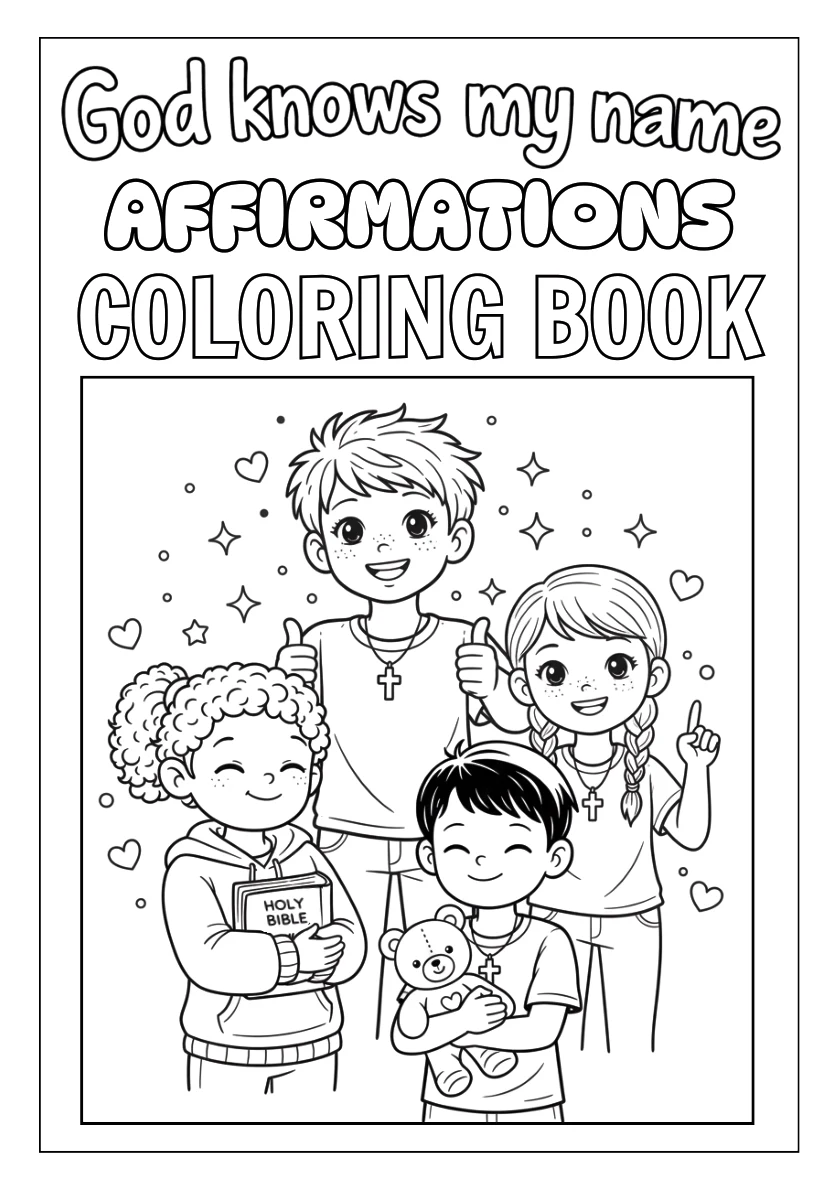 God Knows Your Name affirmations colouring book โ cover