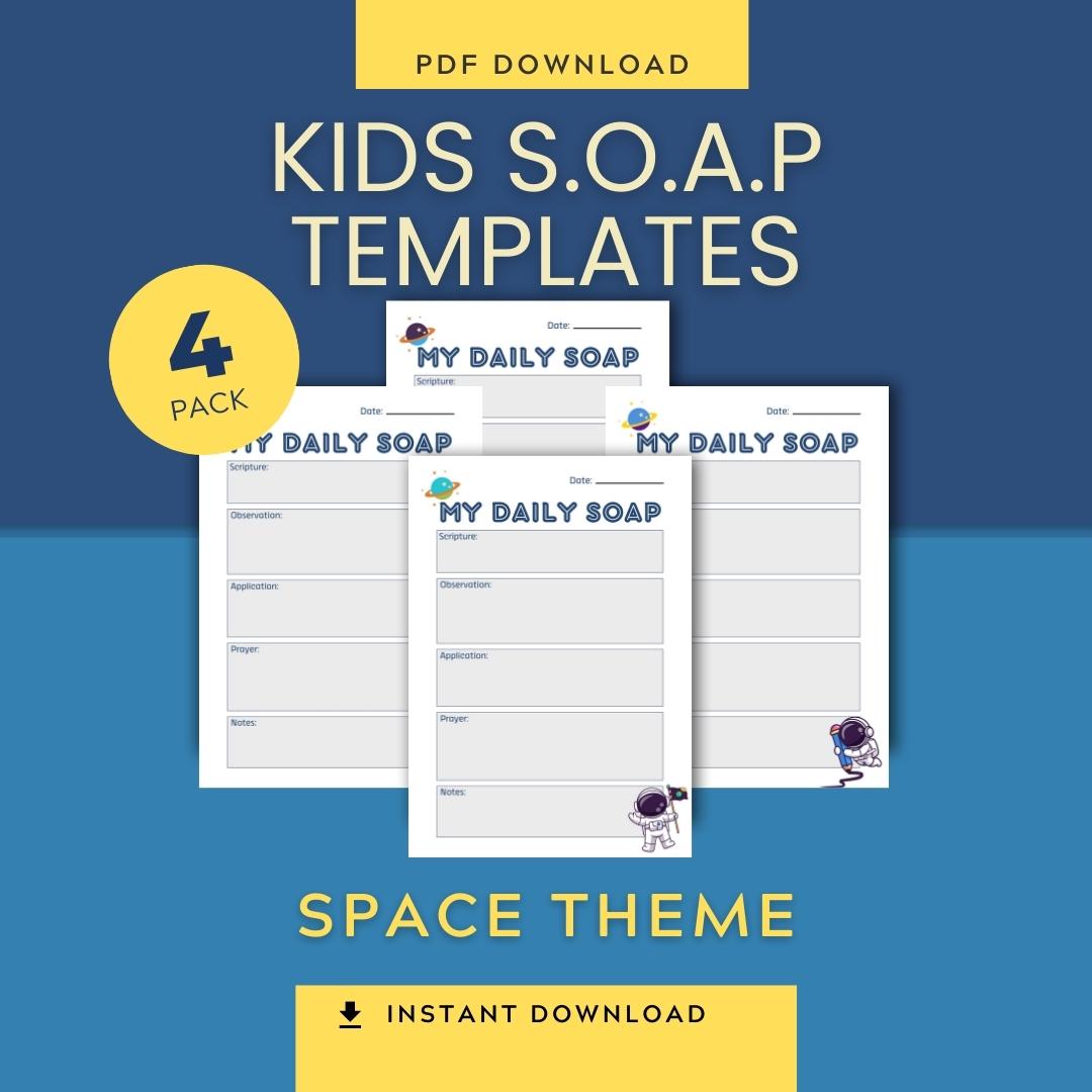 Bible Study Template S.O.A.P Method (Space Theme) Printable PDF Download — Bible Study Template S.O.A.P Method (Space Theme) Printable PDF Download