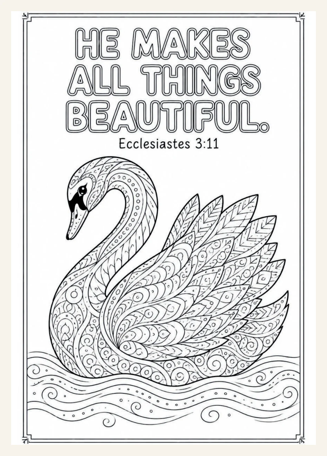Bible Verse Coloring Pages for Tweens & Teens | 35 Mindful Christian Scripture Sheets | Sunday School, Kids Church, Youth Group | PDF — Preview page 1