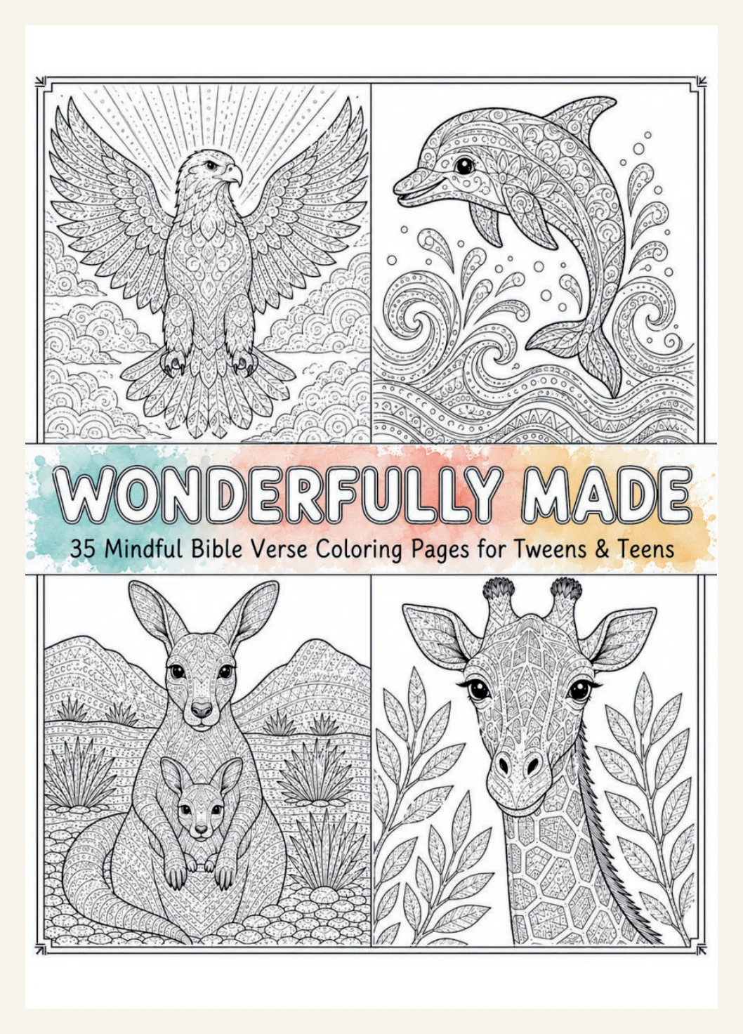 Bible Verse Coloring Pages for Tweens & Teens | 35 Mindful Christian Scripture Sheets | Sunday School, Kids Church, Youth Group | PDF — Preview page 2