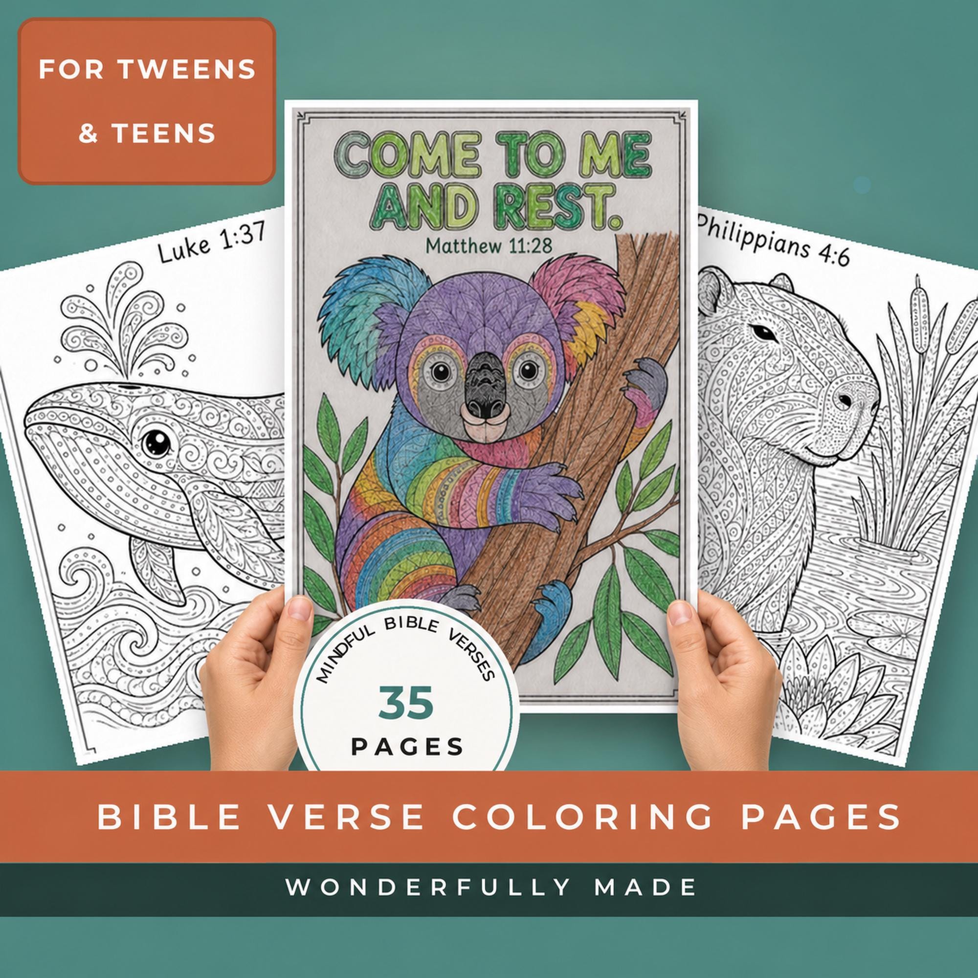 Bible Verse Coloring Pages for Tweens & Teens | 35 Mindful Christian Scripture Sheets | Sunday School, Kids Church, Youth Group | PDF — Bible Verse Coloring Pages for Tweens & Teens