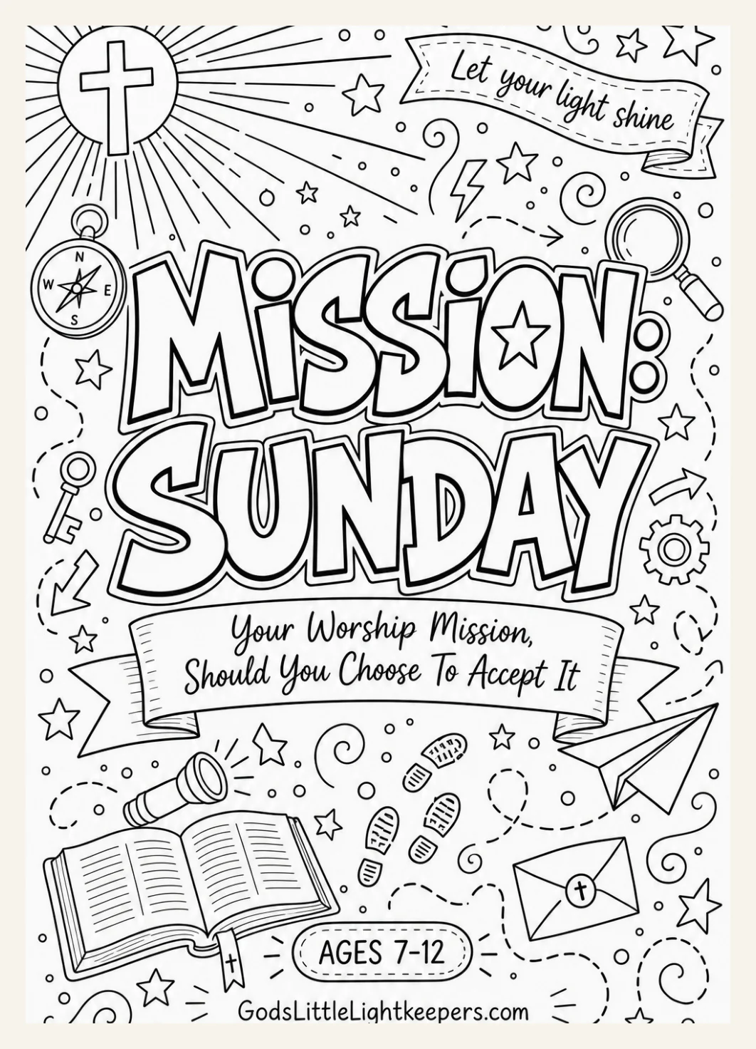 Christian Church Activity Pack Printable for Kids Sermon Notes Sunday School Worksheets Bible Activity Book — Preview page 2