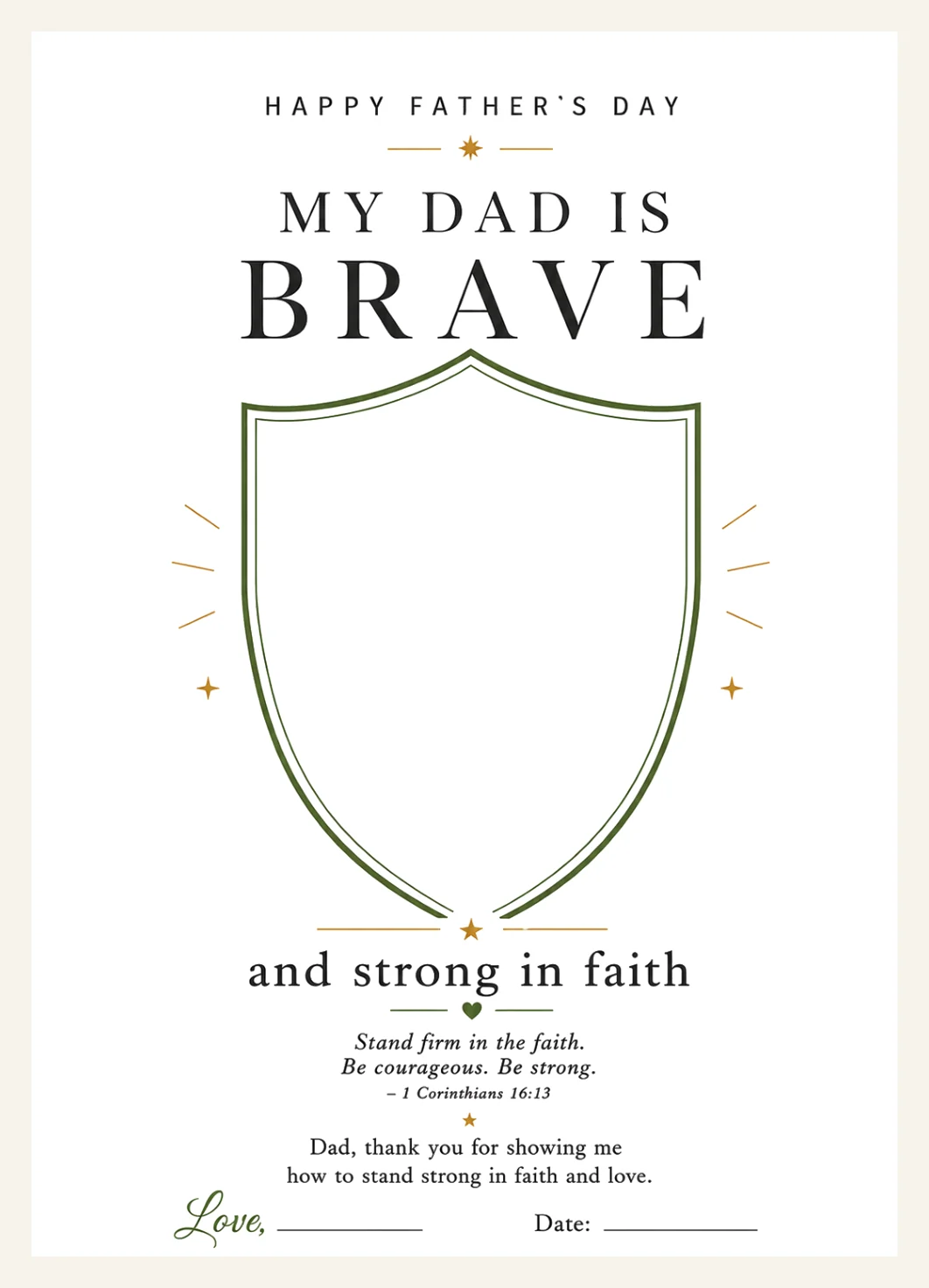 Father's Day Handprint Art Bundle, Christian Bible Verse Keepsake (Instant Download PDF) — Preview page 2