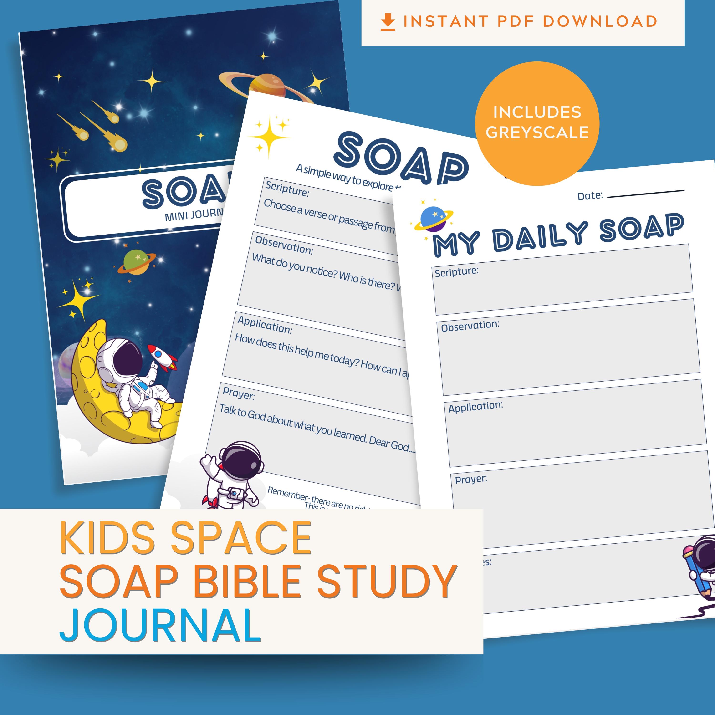 Kids Bible Study Journal Printable – SOAP Worksheet Template (Space Theme) PDF — Kids Bible Study Journal Printable – SOAP Worksheet Template (Space Theme) PDF