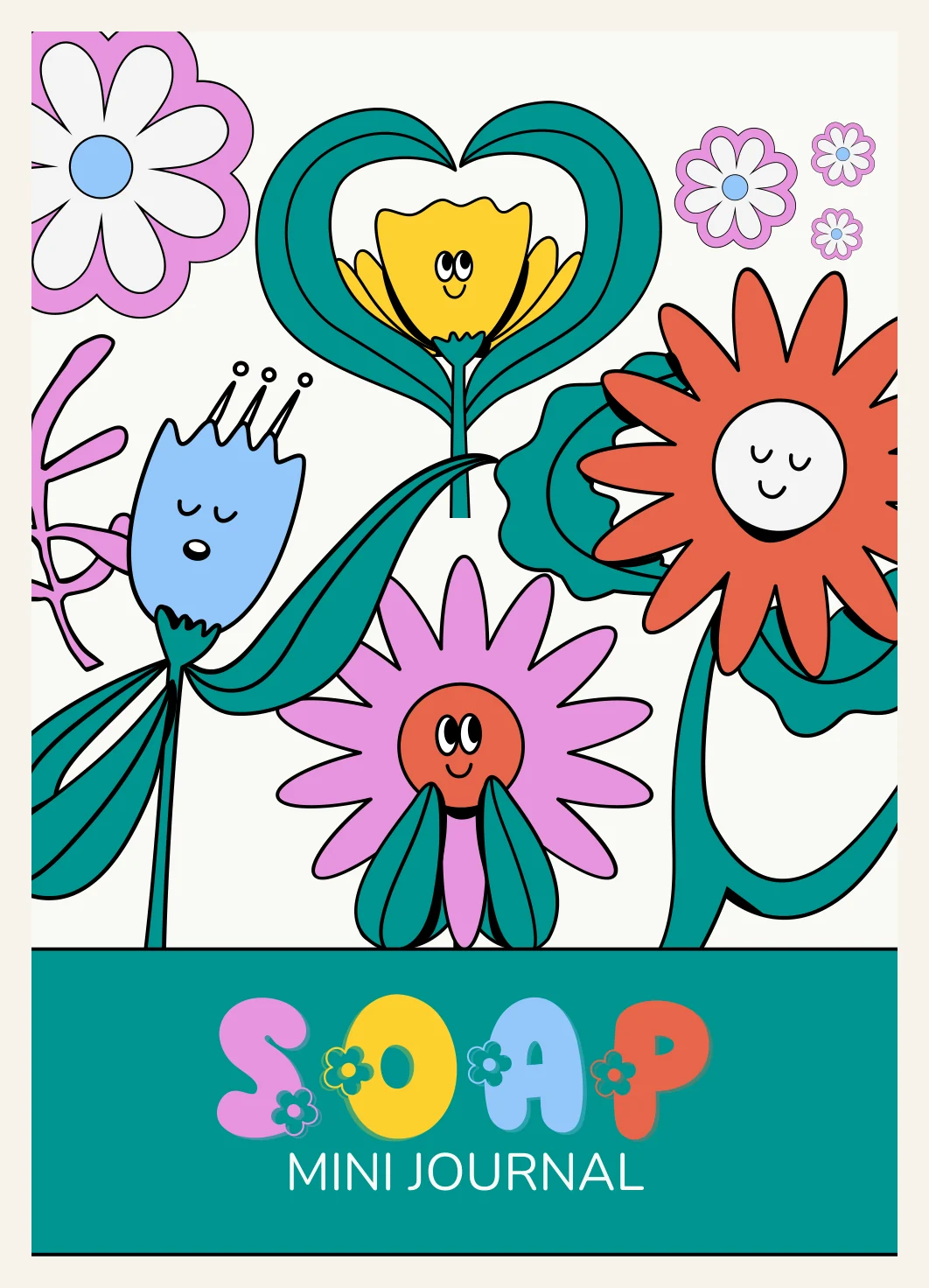 Kids Bible Study Journal Printable – SOAP Worksheet Template (Flower Theme) PDF — Preview page 1