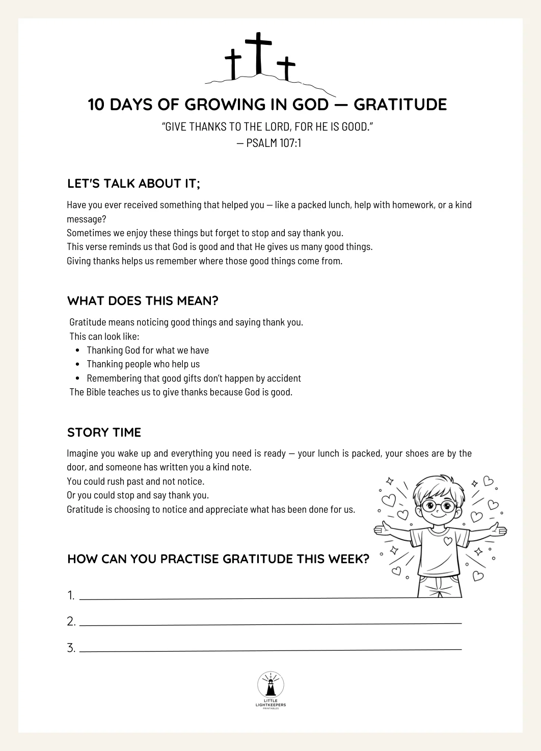Kids Gratitude Bible Study: 10-Day S.O.A.P. Printable (Digital Download) — Preview page 1