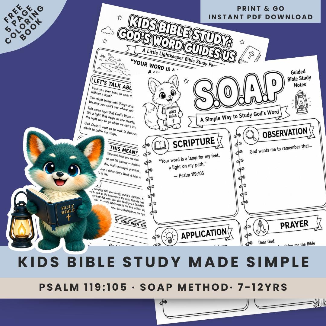 Kids Bible Study Worksheet — Guided SOAP