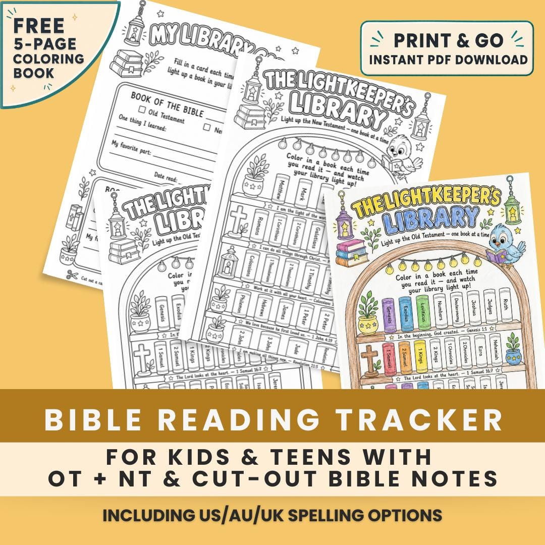 Kids Printable Books of the Bible | Bible Book Tracker Bookshelf |  Bible Bookshelf Coloring Activity (Instant Download) — Kids Printable Books of the Bible