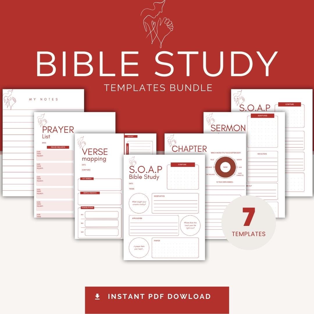 Printable Bible Study Templates | SOAP Method, Verse Mapping (PDF Download) — Printable Bible Study Templates