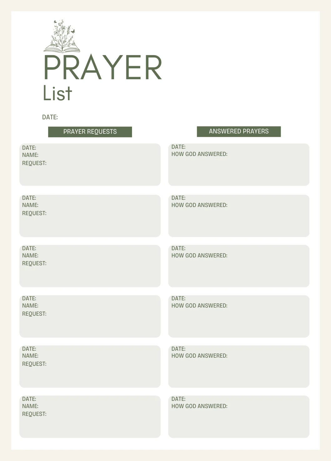 Sermon Notes Template Printable PDF with Prayer List Bonus — Sermon Notes Template Printable  With Actual Buyer Preview 3