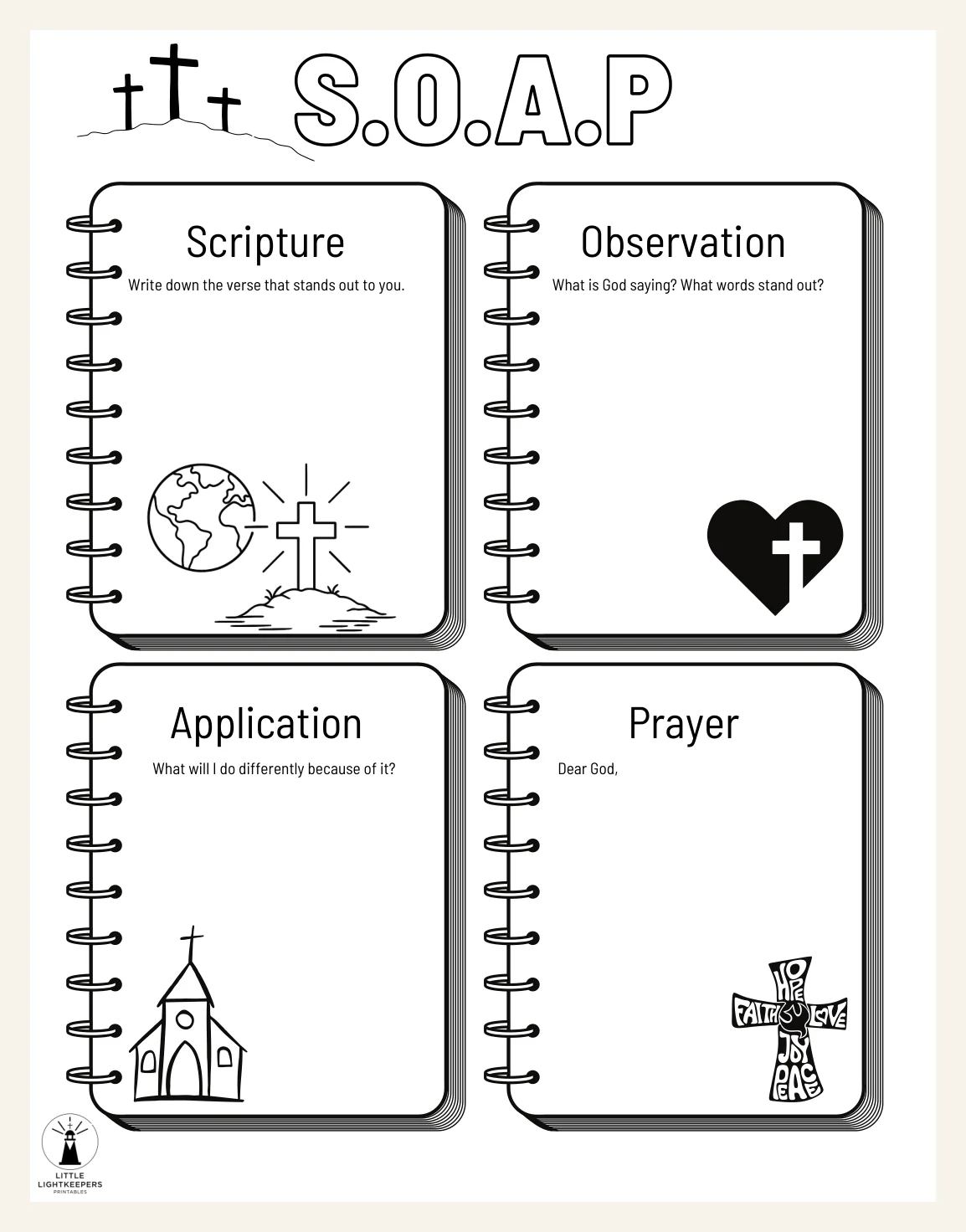 S.O.A.P Bible Study Verse Mapping Template Printable | PDF Download Pack Volume 1 — Preview page 1